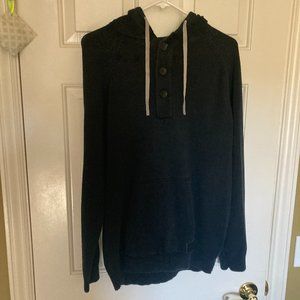 Black Quicksilver Baja Henley Hoodie